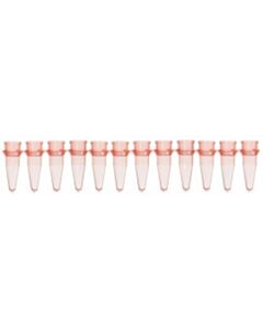 BioPlas 5020-2 Thin Wall Micro Tube, 12 Tubes/Strip, 0.2mL, Red, (Pack Of 100)