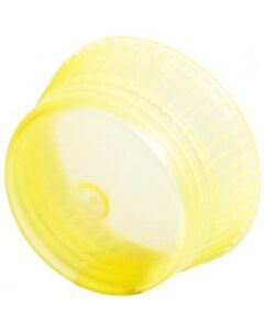 BioPlas 6580 Uni To Flex Safety Caps For 12mm Culture Tubes & 13mm Blood Collecting Tubes, Yellow, (Pack Of 1000)