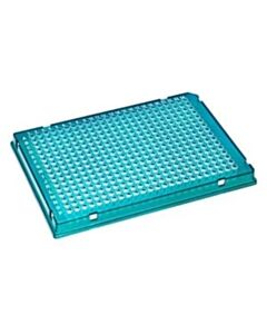 BioPlas PermaFrame 384-Well Full-Skirt PCR Plate, A24, Clear Wells, CS/100, Green