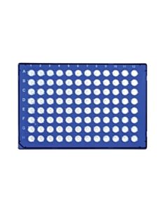 BioPlas PermaFrame 96-Well Full-Skirt 0.1mL PCR Plate, White Wells, CS/100, Clear & White