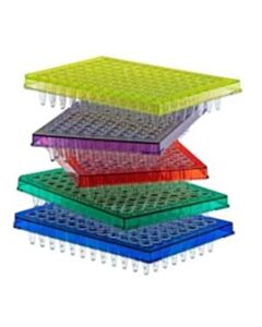 BioPlas PermaFrame 96-Well Semi-Skirt 0.2mL PCR Plate, Clear Wells, CS/100, Assorted