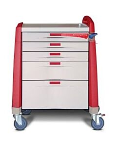 Capsa Healthcare Avalo Medical Cart, Emergency, Compact, Red, 36"(H)X24"(D)X31"(W)