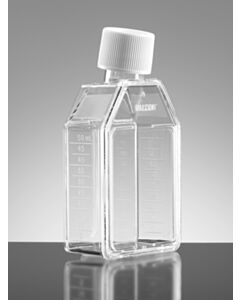 Corning Falcon 25 Sq CM Rectangular Canted Neck Cell Culture Flask with White Plug Seal Screw Cap