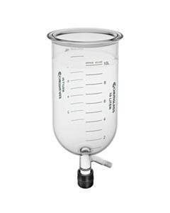 Chemglass 10L Reaction Vessel, Unjacketed, Graduated, 200mm Flange, 0-25 Drain Valve