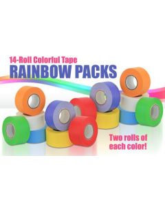 Chemglass Life Sciences 1" Labeling Tape Rainbow Pack, 2 Rolls Of Each Color: White, 1/EA