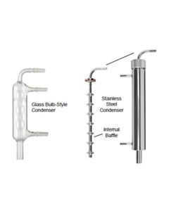 Chemglass Condenser, Glass, 250mm Oal, Bulb-Style, For 7l Bioreactors