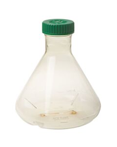 Chemglass Flask, Erlenmeyer, 2L, Polycarbonate, Baffled Bottom, 70mm Vented Cap, Max Volume: 2, 200mL