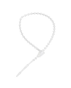 Antylia Cole-Parmer Essentials 18 Pound Polypropylene Beaded-Design Cable Zip Ties, 5.5" L, White; 5000/PK