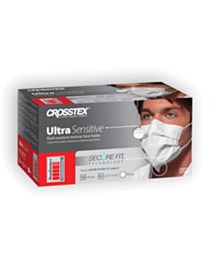 Crosstex ASTM Level 3 Earloop Mask, White, 500/CS