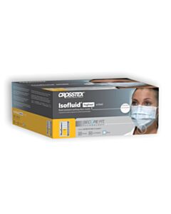 Crosstex ASTM Level 1 Earloop Mask with Splash Shield, FogFree, Blue, 100/CS