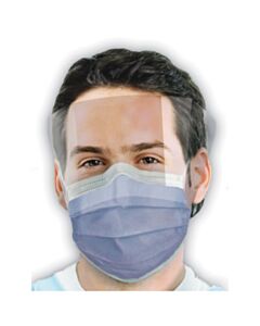 Crosstex ASTM Level 1 Mask, Latex Free (LF), Sapphire, 100/CS