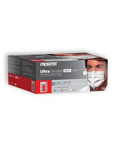 Crosstex ASTM Level 3 Earloop Mask, Splash Shield, Fog Free, White, 100/CS