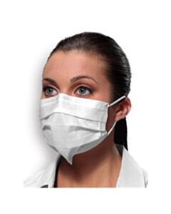 Crosstex ASTM Level 1 Earloop Mask, White w/White hypoallergenic inner cellulose layer, 500/CS