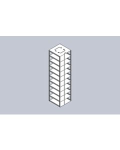 Crystal Industries Vertical Rack For 100-Cell Hinged Lid Boxes, Holds 10 Boxes