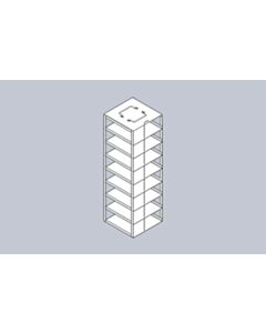 Crystal Industries Vertical Rack For 100-Cell Hinged Lid Boxes, Holds 8 Boxes