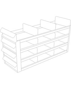 Crystal Industries Sliding Tray Rack For 3" Boxes, 3x3 Configuration, Sliding Drawers w/ Handles