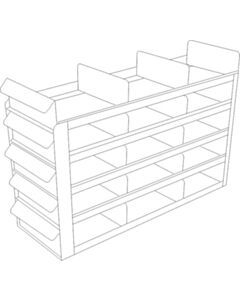 Crystal Industries Sliding Tray Rack For 2" Boxes, 3x5 Configuration, Sliding Drawers w/ Handles