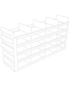 Crystal Industries Sliding Tray Rack For 3" Boxes, 4x5 Configuration, Sliding Drawers w/ Handles