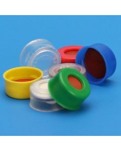 Chemglass Poly Crimp Seal, 11mm, Red Cap, Starburst Septum