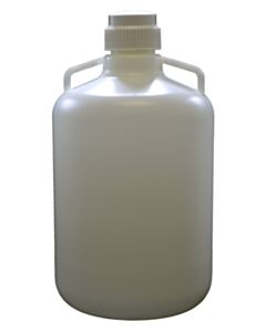 Eisco Labs 20 Liter (5.25 Gallon) Carboy Jug With Gasket Cap, White Premium Polypropylene