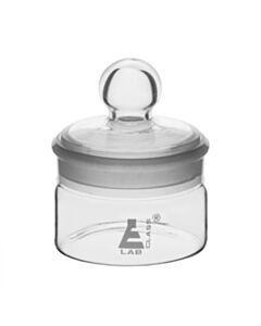 Eisco Labs Weighing Bottle, Low Form, 35ml Capacity, Borosilicate Glass With Interchangeable