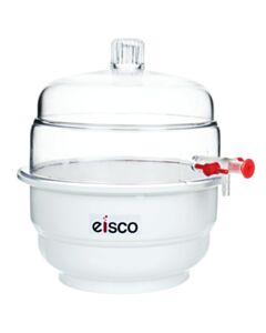 Eisco Labs Desiccator With Knob Cover, Vacuum Attachment With Stopcock And Self Lubricating