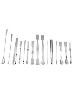Eisco Labs 15 Piece Scoop & Spatula Set - Assortment - For Use In A Variety Of Lab Applications