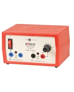 Eisco Labs Ac/Dc Regulated Power Supply, 2 Independent Outputs, 6 Defined Voltages Up To 12v, 500ma