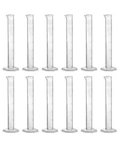 Eisco Labs Industrial Polypropylene Graduated Cylinder, Octagonal Base, 25ml (Pack Of 12)