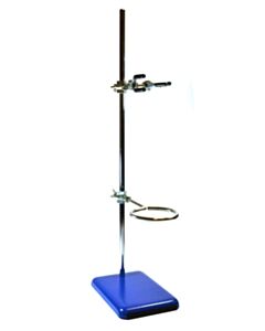 Eisco Labs Metalware Set - One Base 20x12.5, Rod 600mm, Retort Ring 75 Mm And Clamp