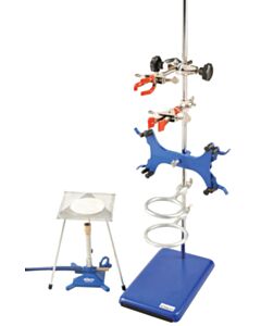 Eisco Labs 12 Piece Set - Complete Chemistry Starter Kit - Rectangular Retort Stand, Rod