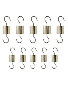 Eisco Labs Cylinder Hooked Weights, Set Of 10 - (5) 50g (5) 25g, Premium Brass - Retractable