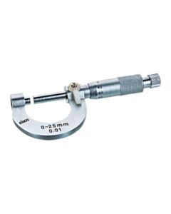 Eisco Labs Micrometer Screw Gauge W/Lock, Nickel Plated Brass - Range 0-25x0.01mm