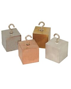 Eisco Labs Density Cubes, Set Of 4 Metals With Hooks, 1.26" (32mm) Sides - Aluminum, Brass