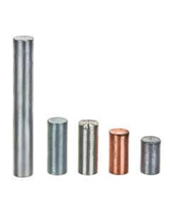 Eisco Labs 5pc Equal Mass Metal Cylinders Set - Zinc, Copper, Aluminum, Tin & Lead