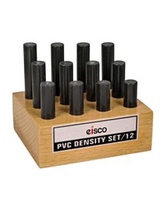 Eisco Labs 12pc Cylindrical Bars Density Set, Pvc - Wooden Storage Block