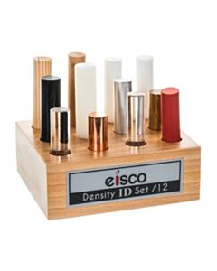 Eisco Labs 12pc Cylindrical Bars Density Id Set - Includes Hardwood, Softwood, Aluminum, Copper