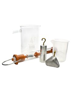 Eisco Labs Archimedes Principle Kit - 2 Solids, Beaker, Newton Meter & Vessel