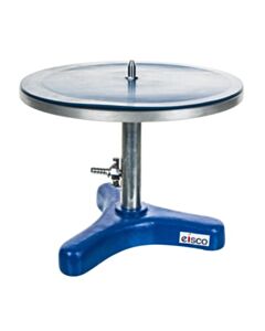 Eisco Labs Vacuum Pump Plate On Aluminum Base, 10" Diameter, Stopcock, Rubber Seal - Rubber Seal
