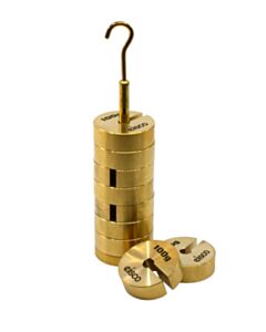 Eisco Labs Slotted Mass Set With Hanger, 100g Each - 1000g Total - Brass