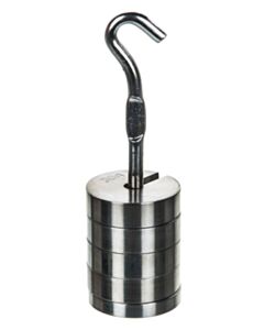 Eisco Labs Stainless Steel Mass And Hanger Set - 4 Slotted 50g Weights And Hanger, Total 250g