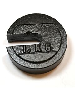 Eisco Labs Cast Iron Slotted Weight - 1 Kg Painted Black (2.20 Pounds)