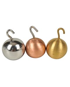 Eisco Labs Pendulum Bobs With Hooks Set Of 3, 1in Diameter Each, Brass, Copper, Iron