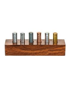 Eisco Labs 6pc Specific Heat Cylinders Set - Copper, Lead, Brass, Zinc, Iron & Aluminum