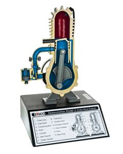 Eisco Labs 2 Stroke Gasoline Hand Crank Engine Model With Actuating Movable Parts To Demonstrate