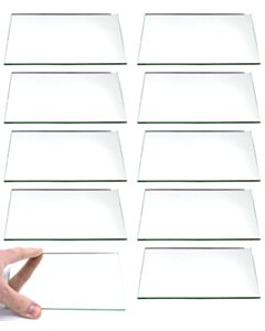 Eisco Labs 10 Pack Rectangular Plano Glass Mirror, 6" X 4" - 2mm Thick Approx. mL