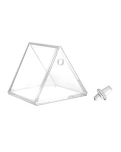 Eisco Labs Hollow Acrylic Prism & Stopper, 2 Inch - Great For Studying Snells Law Of Refraction