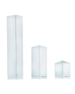 Eisco Labs Equilateral Prisms, 3 Piece Set - 25, 50 & 100mm Lengths - Acrylic