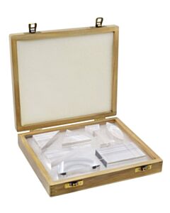 Eisco Labs Acrylic Blocks Set, 7 Pcs - 25mm Thick - Wooden Storage Box