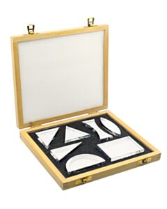 Eisco Labs Acrylic Blocks Set, 7 Pcs - 15mm Thick - Wooden Storage Box